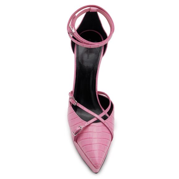 Arielle Baron Amrita Croc-Effect Leather Platform Pumps NWB Size 38 1/2 or US 8 - Picture 3 of 13